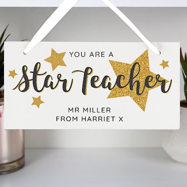 Personalised "You Are A Star Teacher" Wooden Sign