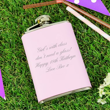 Personalised Pink Hip Flask