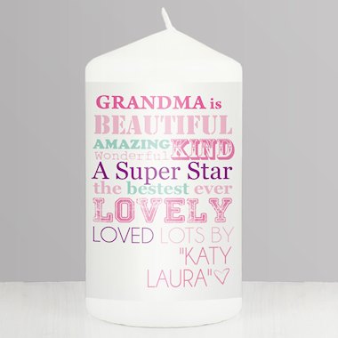 Personalised She Is... Pillar Candle