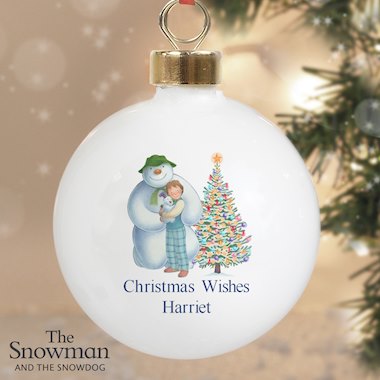 Personalised The Snowman and the Snowdog Friends Bauble
