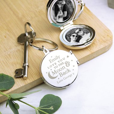 Personalised To the Moon and Back...Photo Keyring