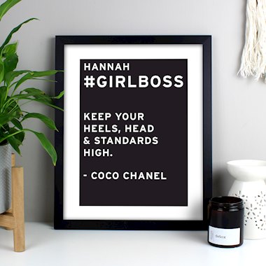 Personalised Typography Black Framed Poster Print
