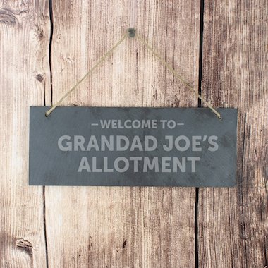 Personalised Welcome To... Hanging Slate Plaque Sign