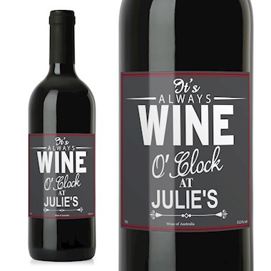 Personalised Wine OClock Red Wine